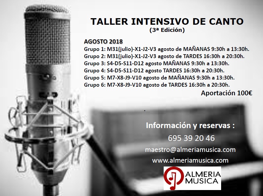 Taller Canto Agosto 2018